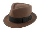 The Echo - Dark Taupe Premium Fur Felt Trilby Hat for Men with Teardrop Crown Design | Agnoulita Quality Custom Hats 1