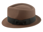 The Echo - Dark Taupe Premium Fur Felt Trilby Hat for Men with Teardrop Crown Design | Agnoulita Quality Custom Hats 2