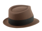 The Echo - Dark Taupe Premium Fur Felt Trilby Hat for Men with Teardrop Crown Design | Agnoulita Quality Custom Hats 4