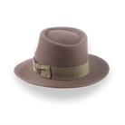 Taupe Brown Wide Brim Fedora For Men | The Sovereign - Agnoulita 3 