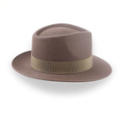 Taupe Brown Wide Brim Fedora For Men | The Sovereign - Agnoulita Hats 5 