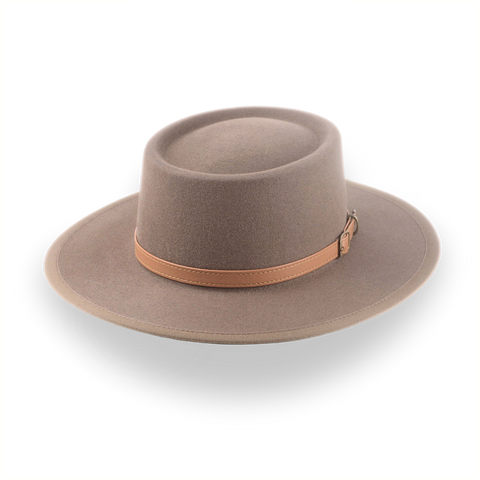 Taupe Brown Wide Brim Western Country Hut im Pelz Filz | Der Talisman