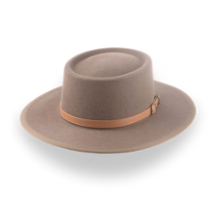 Taupe Brown Wide Brim Western Country Hut im Pelz Filz | Der Talisman