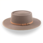 Taupe Brown Wide Brim Western Country Hat in Fur Felt | The Talisman - Agnoulita 2 