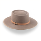 Taupe Brown Wide Brim Western Country Hat in Fur Felt | The Talisman - Agnoulita Hats 3 