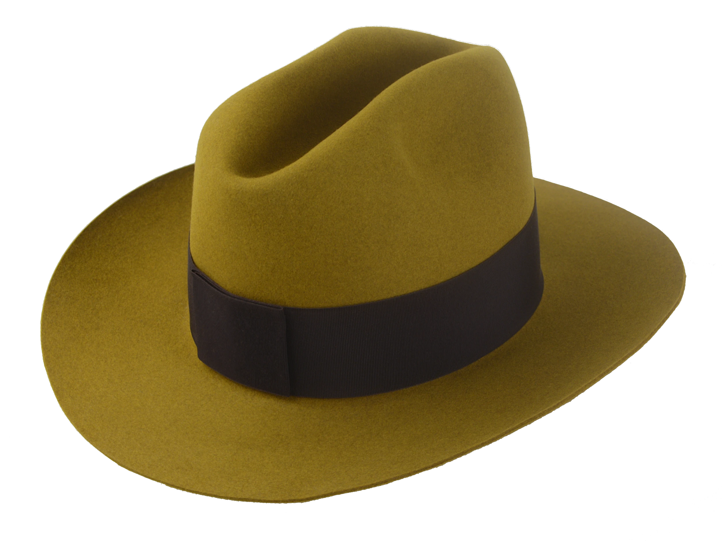 The Ace: Profile view of the fedora highlighting the grosgrain ribbon hatband | Agnoulita Hats