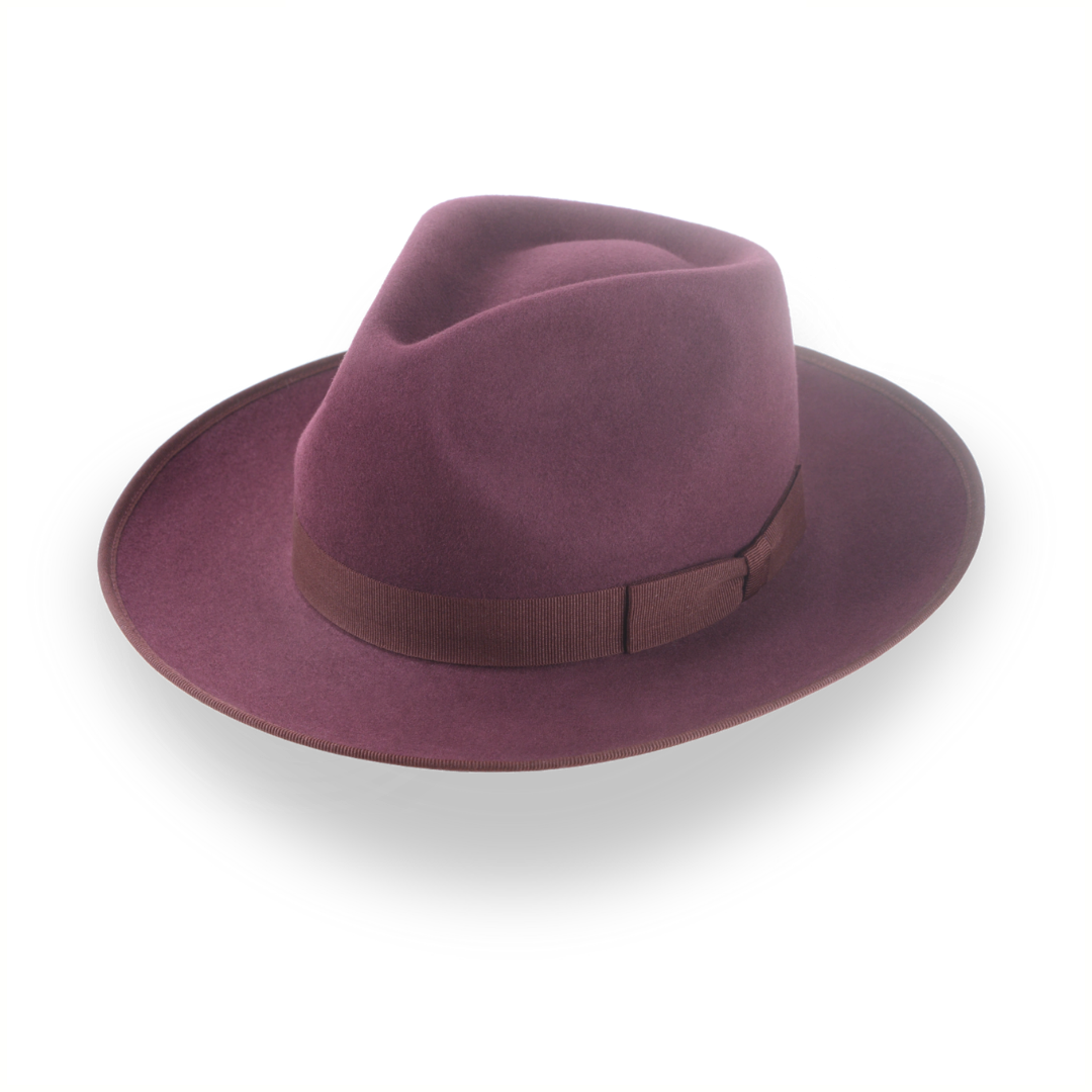 Wine Red Wide Brim Fedora Hat with Custom Options | The Ulysses - Agnoulita 1 