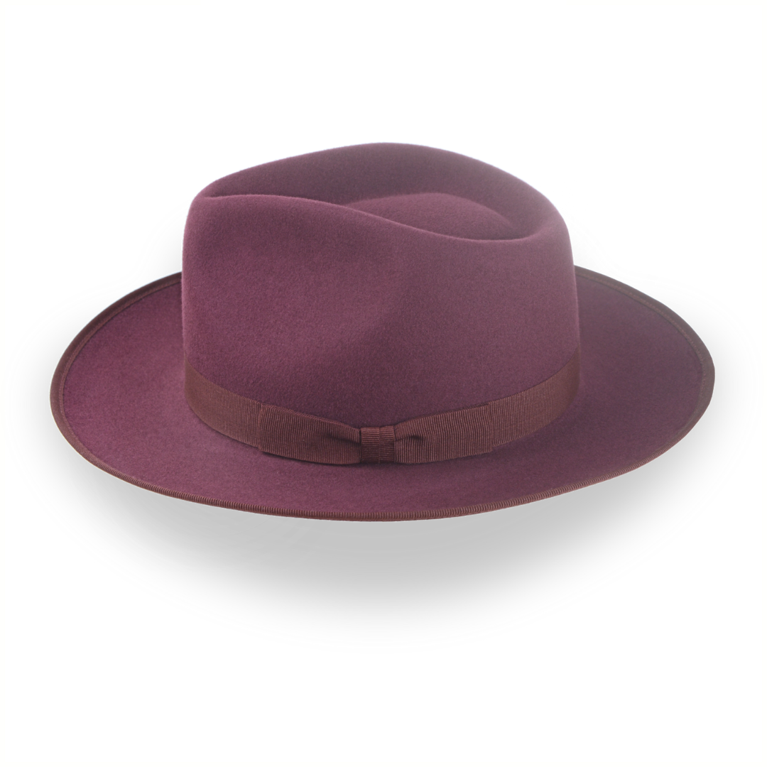 Wine Red Wide Brim Fedora Hat with Custom Options | The Ulysses - Agnoulita 2 