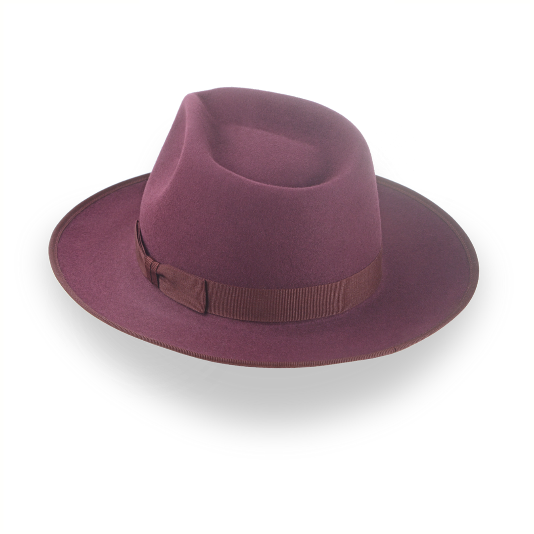 Wine Red Wide Brim Fedora Hat with Custom Options | The Ulysses - Agnoulita Hats 3 