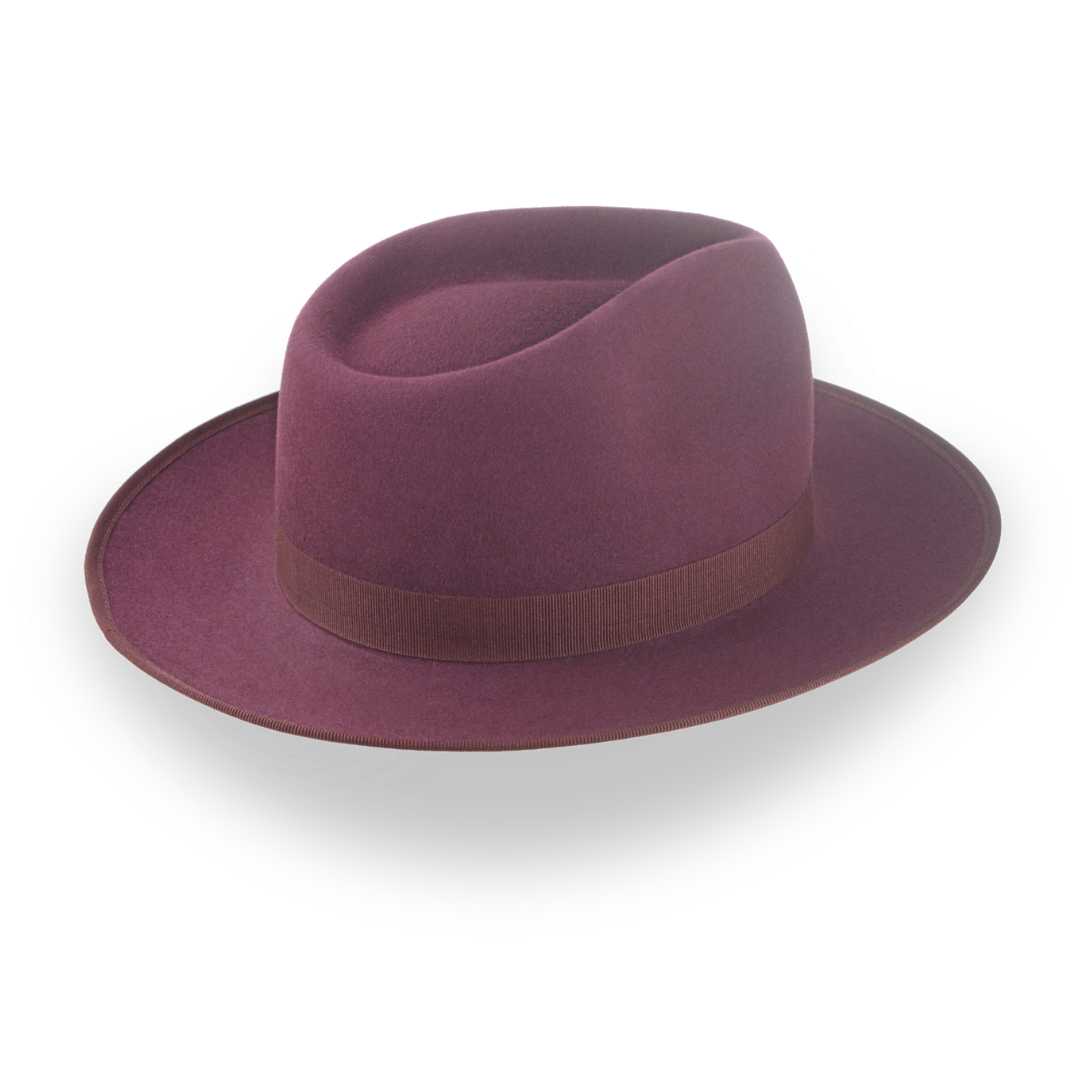 Wine Red Wide Brim Fedora Hat with Custom Options | The Ulysses - Agnoulita Hats 4 