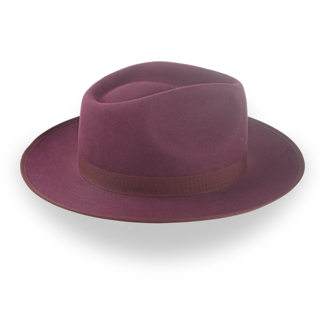 Wine Red Wide Brim Fedora Hat with Custom Options | The Ulysses - Agnoulita Hats 5 