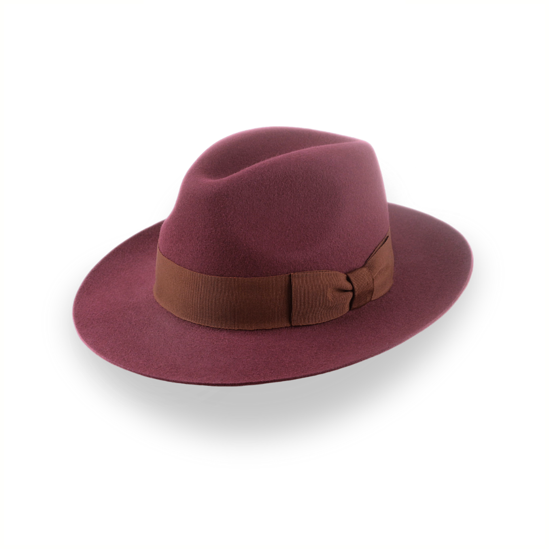 Wine Wide Brim Fedora Hat for Women in Lush Fur Felt | The Pinnacle - Agnoulita 1 