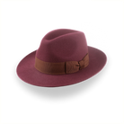 Wine Wide Brim Fedora Hat for Women in Lush Fur Felt | The Pinnacle - Agnoulita Hats 1 