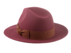 The PINNACLE | Agnoulita Custom Handmade Hats Agnoulita Hats 3 | Center-dent, Rabbit fur felt, Wide Brim Fedora, Wine Red