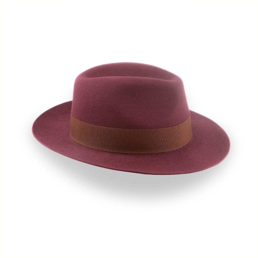 Wine Wide Brim Fedora Hat for Women in Lush Fur Felt | The Pinnacle - Agnoulita 5 