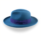 Yale Blue Fur Felt Fedora with Rolled Wide Brim | The Magellan - Agnoulita Hats 2 