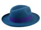 The MAGELLAN | Agnoulita Custom Handmade Hats Agnoulita Hats 4 | Center-dent, Rabbit fur felt, Teal, Wide Brim Fedora