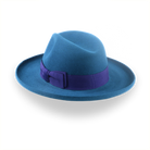 Yale Blue Fur Felt Fedora with Rolled Wide Brim | The Magellan - Agnoulita Hats 4 