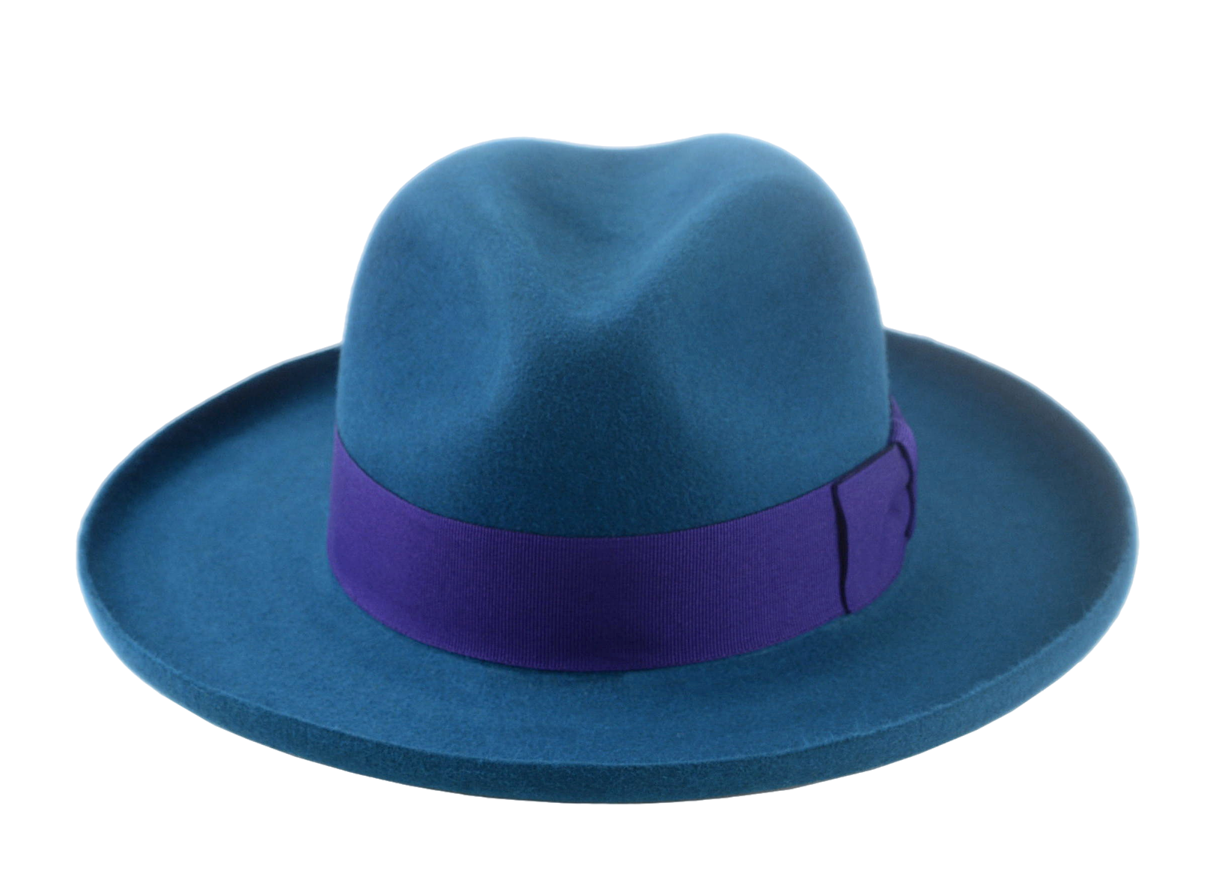 The MAGELLAN | Agnoulita Custom Handmade Hats Agnoulita Hats 6 | Center-dent, Rabbit fur felt, Teal, Wide Brim Fedora